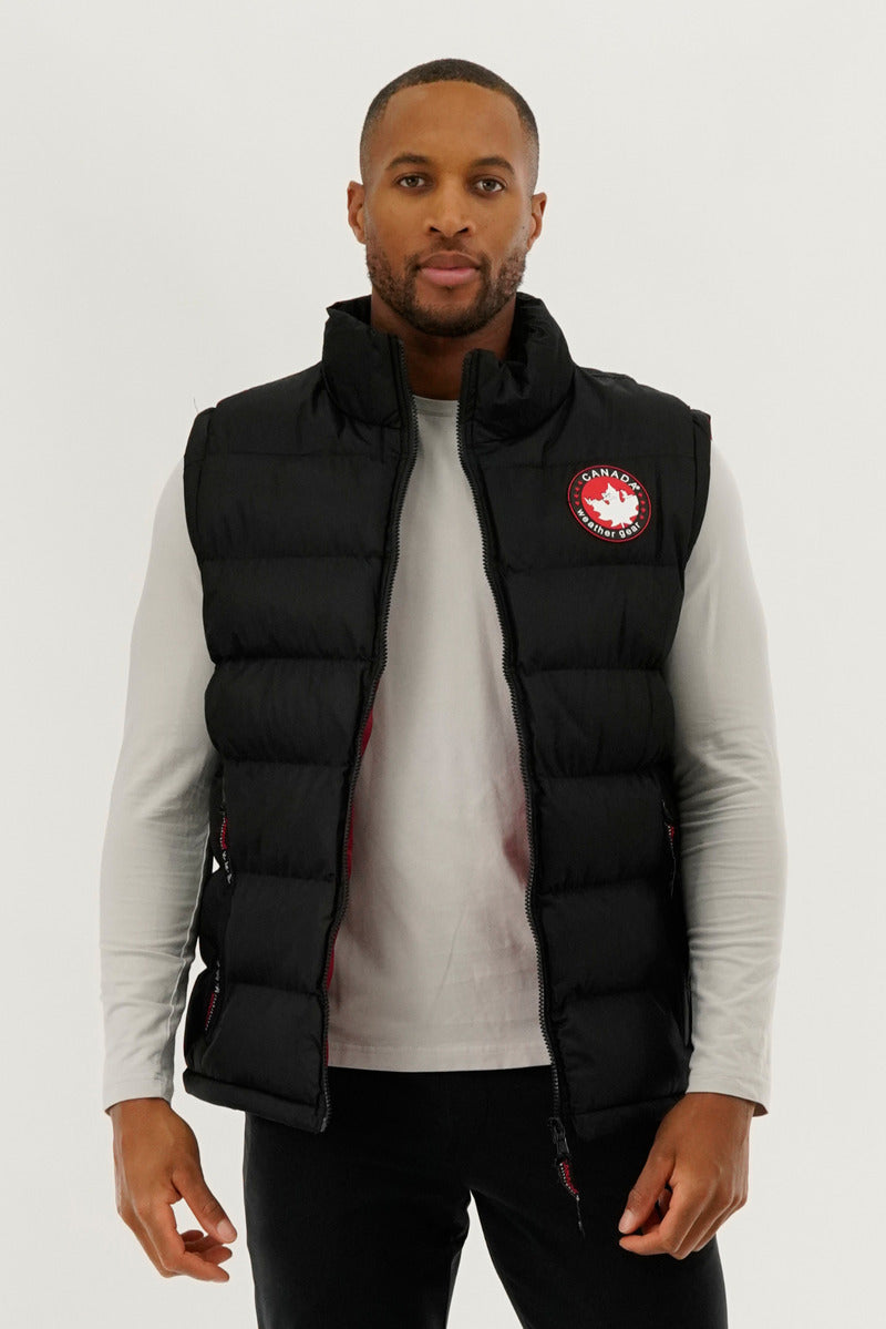 Canada Weather Gear Basic Puffer Vest - Black - Mens Vests - Canada Weather Gear