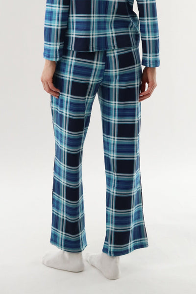 Canada Weather Gear Wide Leg Plaid Pajama Pants - Blue - Womens Pajamas - Canada Weather Gear