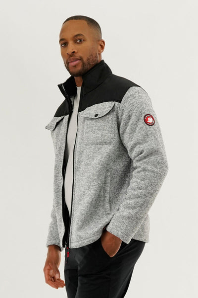 Canada Weather Gear Sherpa Lined Fleece Lightweight Jacket - Grey - Mens Lightweight Jackets - Canada Weather Gear