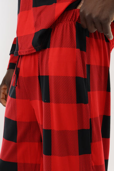 Canada Weather Gear Long Printed Pajama Pants - Red - Mens Pajamas - Canada Weather Gear