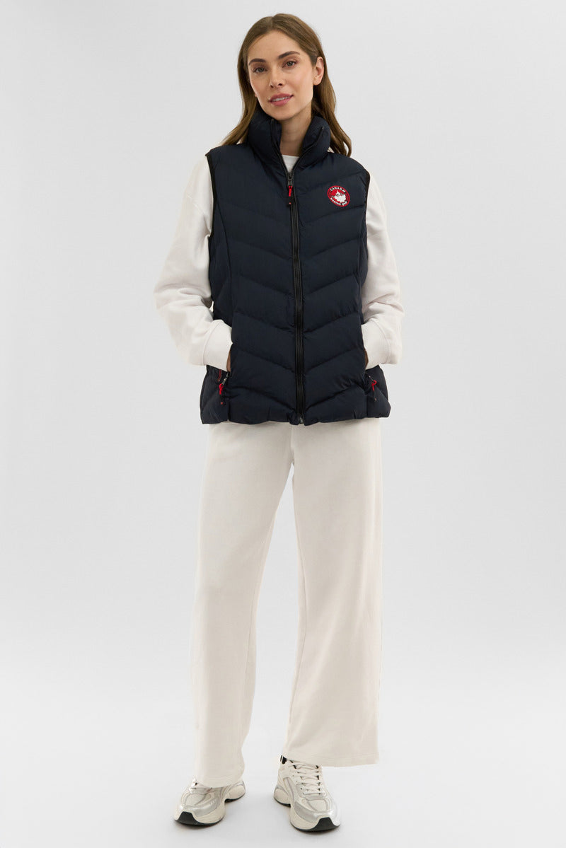 Canada Weather Gear Chevron Bubble Vest - Navy - Womens Vests - Canada Weather Gear