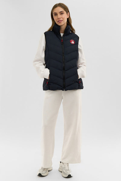 Canada Weather Gear Chevron Bubble Vest - Navy - Womens Vests - Canada Weather Gear
