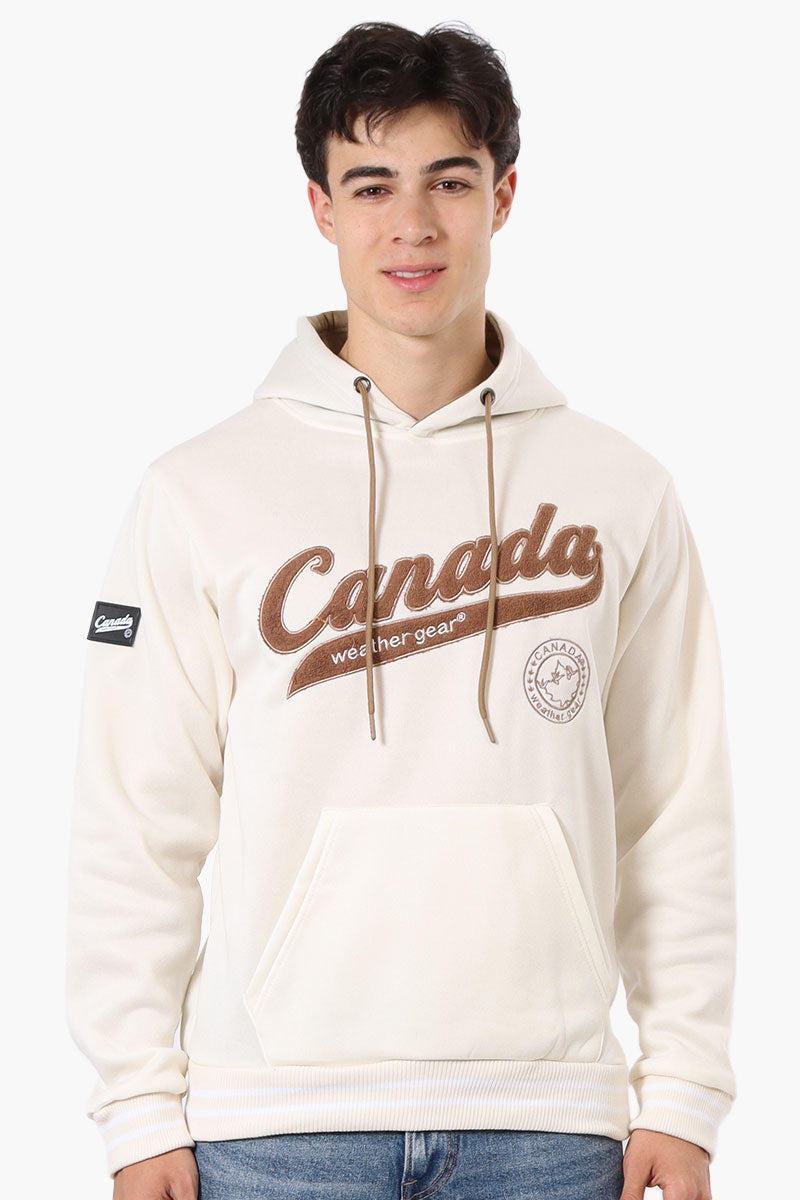 Canada Weather Gear Striped Cuff Hoodie - White