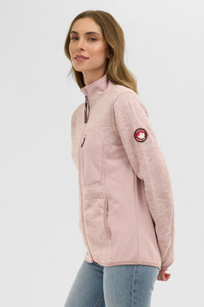 Canada Weather Gear Fleece Zip Up Lightweight Jacket - Pink - Womens Lightweight Jackets - Canada Weather Gear