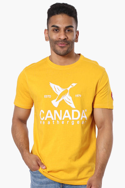 Canada Weather Gear Chest Logo Print Tee - Yellow - Mens Tees & Tank Tops - Canada Weather Gear