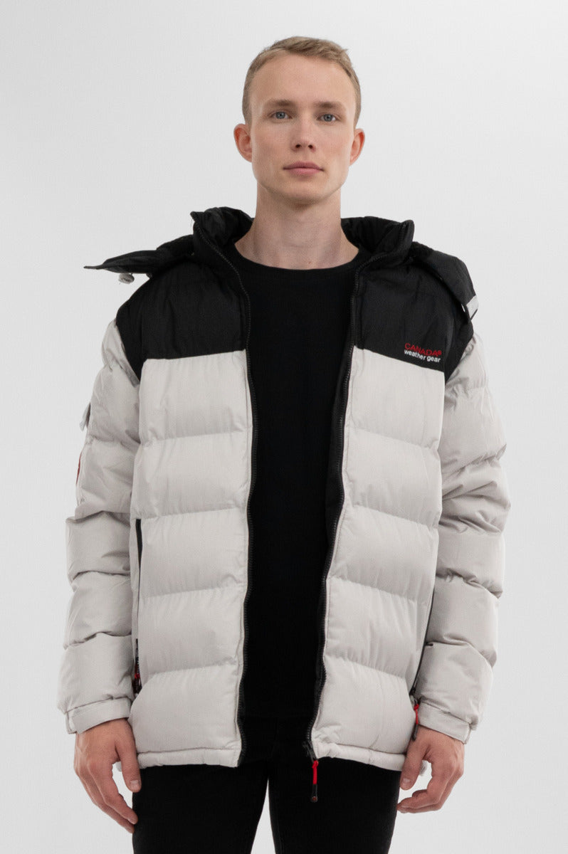 Canada Weather Gear Removable Sleeve Bomber Jacket - White
