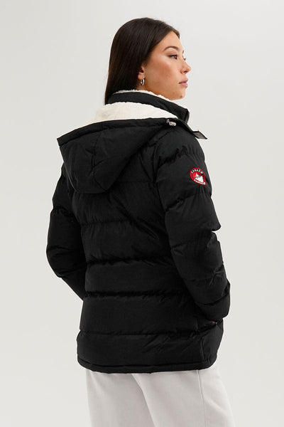 Canada Weather Gear Sherpa Lined Collar Bomber Jacket - Black - Womens Bomber Jackets - Canada Weather Gear