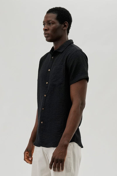Canada Weather Gear Vintage Textured Button Up Casual Shirt - Black - Mens Casual Shirts - International Clothiers