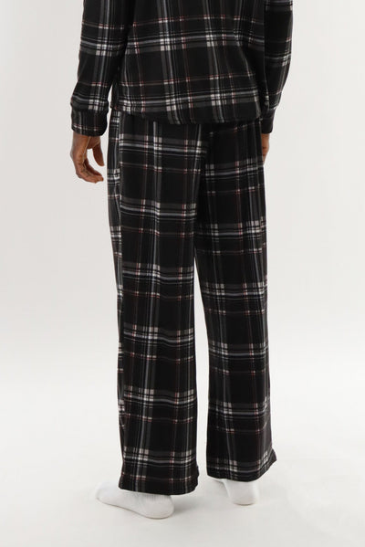 Canada Weather Gear Long Printed Pajama Pants - Black - Mens Pajamas - Canada Weather Gear
