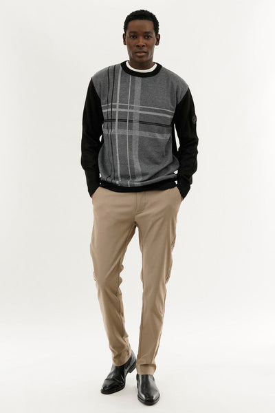 Canada Weather Gear Patterned Crewneck Pullover Sweater - Grey - Mens Pullover Sweaters - Canada Weather Gear