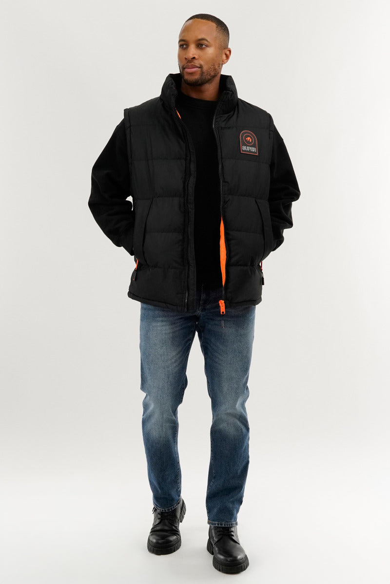 Super Triple Goose Double Pocket Bubble Vest - Black - Mens Vests - Canada Weather Gear