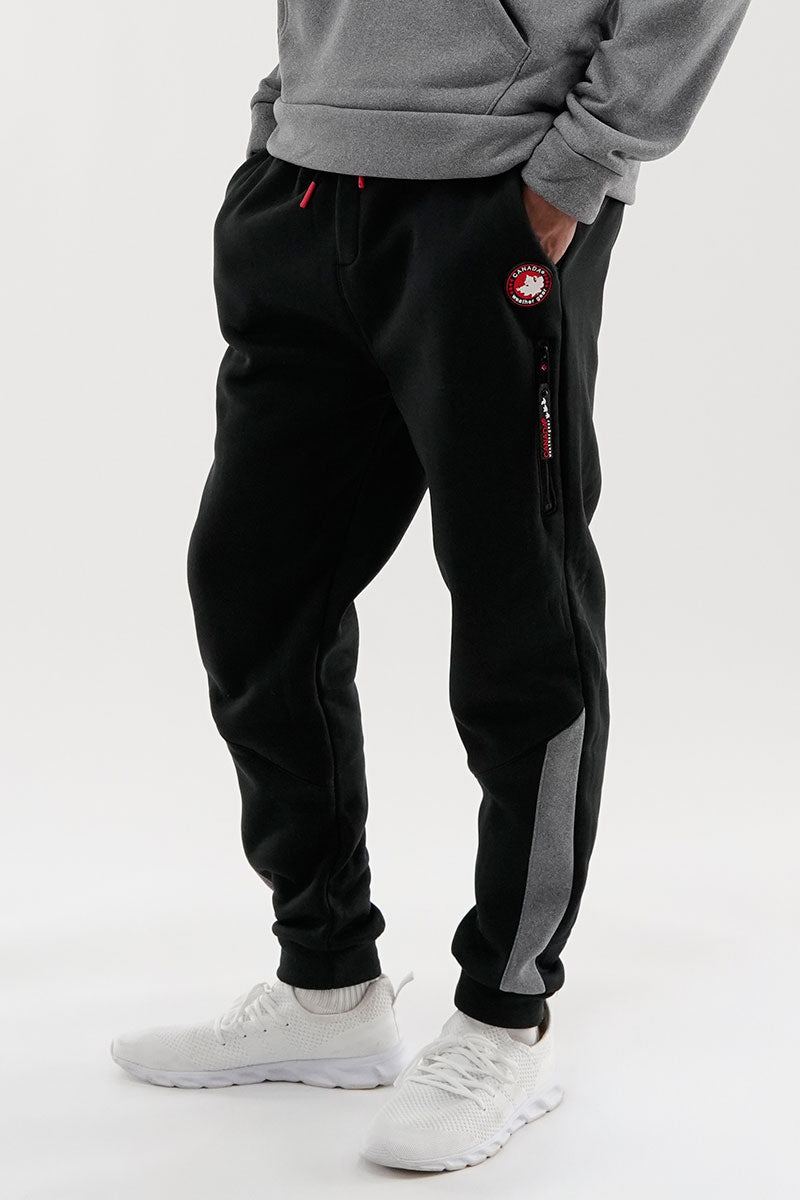 Canada Weather Gear Fleece Contrast Insert Joggers - Black