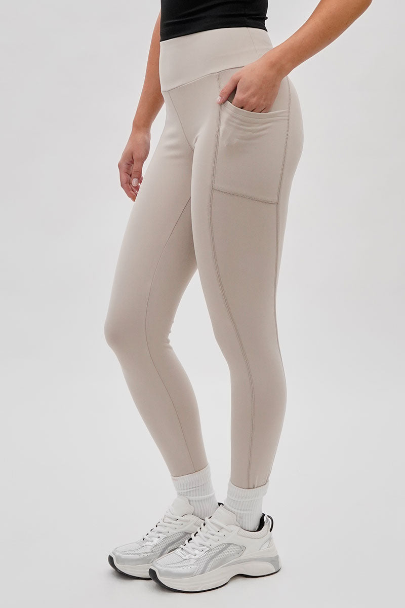 Canada Weather Gear High Waisted Yoga Leggings - Beige - Womens Leggings - Canada Weather Gear