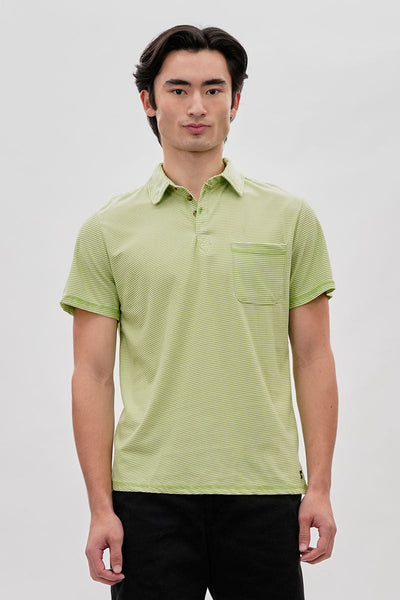 Canada Weather Gear Striped Polo Shirt - Green - Mens Polo Shirts - Canada Weather Gear