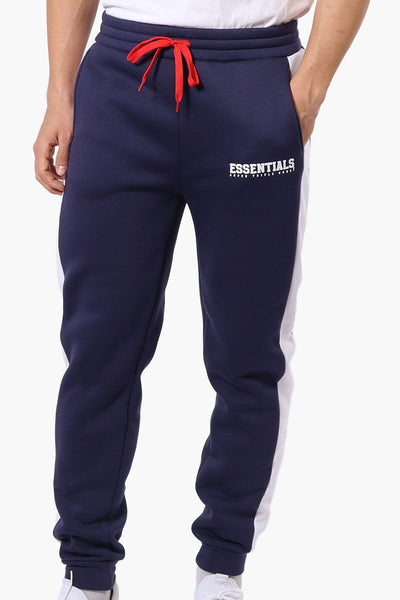 Essentials Super Triple Goose Side Stripe Tie Waist Joggers - Navy - Mens Joggers & Sweatpants - Canada Weather Gear