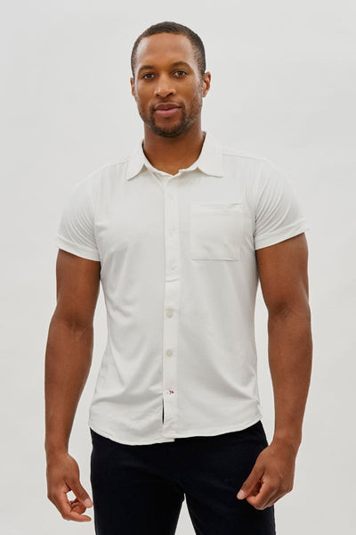 Canada Weather Gear Travel Collection Classic Short Sleeve Casual Shirt - White - Mens Casual Shirts - Canada Weather Gear