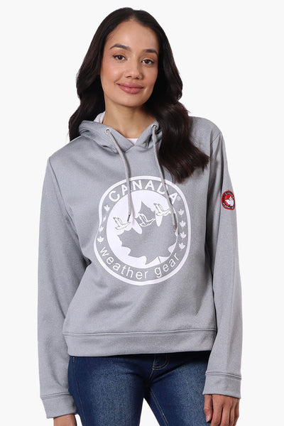 Canada Weather Gear Chest Logo Hoodie - Grey - Womens Hoodies & Sweatshirts - Canada Weather Gear