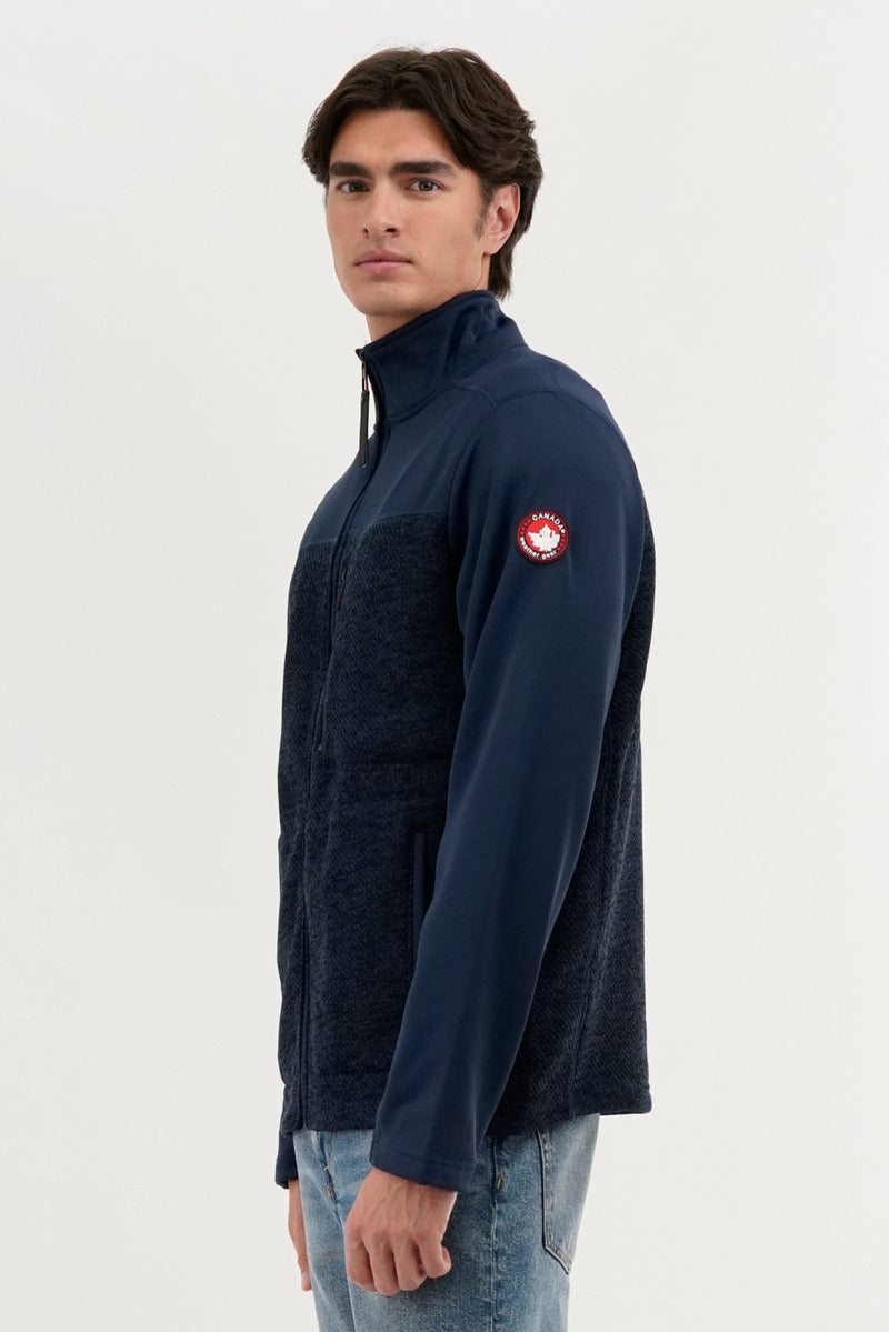 Canada Weather Gear Fleece Lightweight Jacket - Navy - Mens Lightweight Jackets - Canada Weather Gear