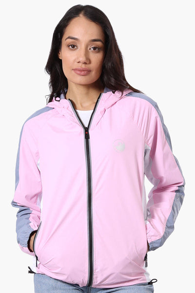 Canada Weather Gear Logo Print Sleeve Ripstop Lightweight Jacket - Pink - Womens Lightweight Jackets - Canada Weather Gear