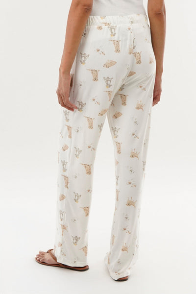 Canada Weather Gear Dog Print Wide Leg Pajama Pants - Beige - Womens Pajamas - Canada Weather Gear