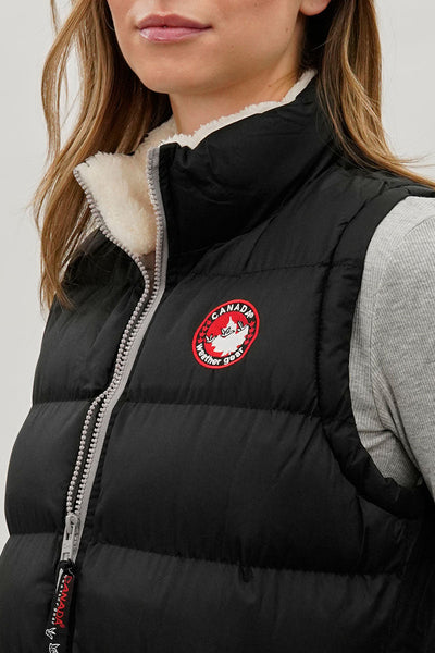 Canada Weather Gear Fleece Lined Collar Puffer Vest - Black