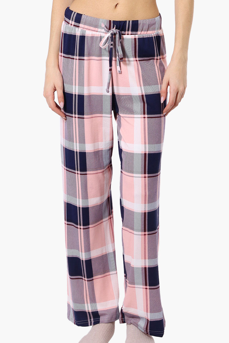 Canada Weather Gear Plaid Wide Leg Pajama Bottoms - Pink - Womens Pajamas - Canada Weather Gear