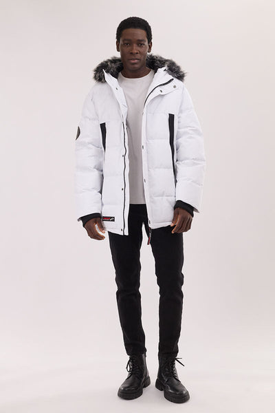 Canada Weather Gear Faux Fur Trim Puffer Parka Jacket - White