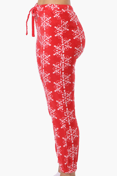 Canada Weather Gear Snowflake Pattern Fleece Pajama Bottoms - Red - Womens Pajamas - Canada Weather Gear