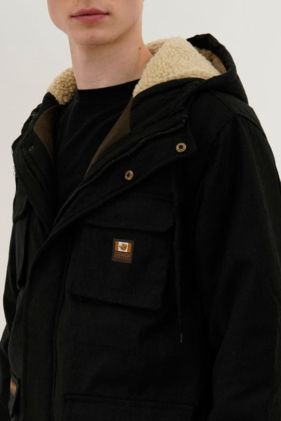 Canada Work Gear Canvas Sherpa Lined Parka Jacket - Black - Mens Parka Jackets - Canada Weather Gear