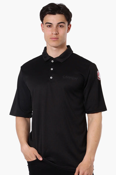 Canada Weather Gear Mesh Short Sleeve Polo Shirt - Black - Mens Polo Shirts - Canada Weather Gear