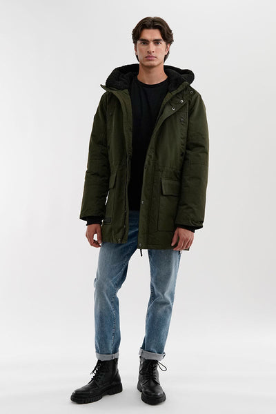 Canada Weather Gear Sherpa Lined Hood Parka Jacket - Olive