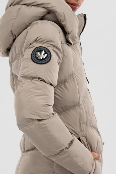 Canada Weather Gear Chevron Quilted Parka Jacket - Beige