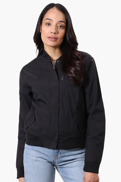 Canada Weather Gear Basic Zip Up Bomber Lightweight Jacket - Black - Womens Lightweight Jackets - Canada Weather Gear
