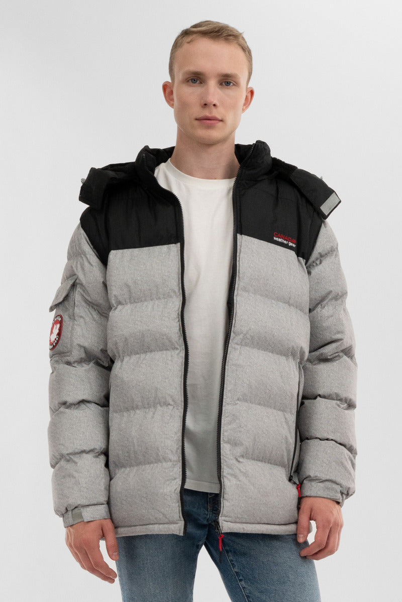 Canada Weather Gear Removable Sleeve Bomber Jacket - Grey