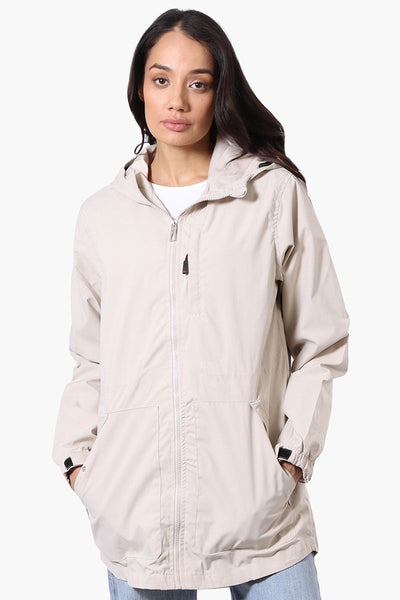 Canada Weather Gear Coated Microfiber Hooded Lightweight Jacket - Cream - Womens Lightweight Jackets - Canada Weather Gear
