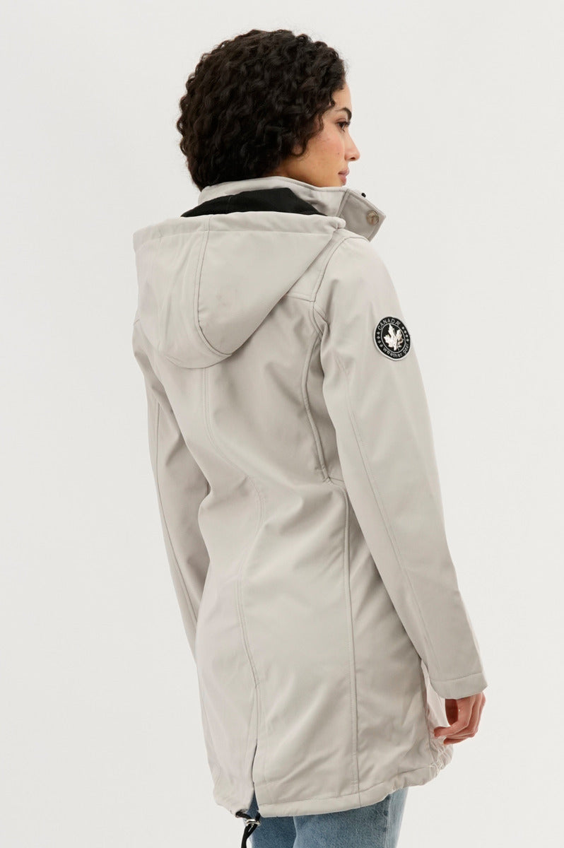 Canada Weather Gear Soft Shell Lightweight Jacket - Cream - Womens Lightweight Jackets - Canada Weather Gear