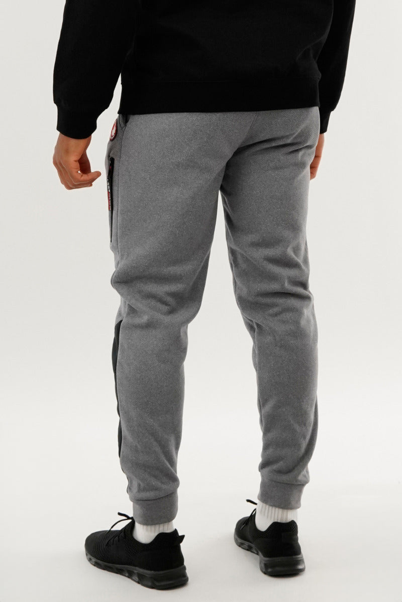 Canada Weather Gear Fleece Contrast Insert Jogger - Grey - Mens Joggers & Sweatpants - Canada Weather Gear