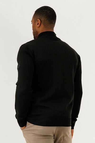 Canada Weather Gear 1/4 Zip Pullover Sweater - Black - Mens Pullover Sweaters - Canada Weather Gear