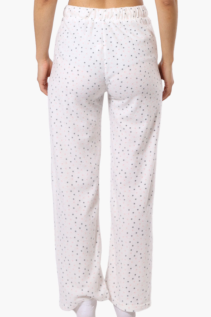 Canada Weather Gear Dotted Pattern Wide Leg Pajama Bottoms - White - Womens Pajamas - Canada Weather Gear