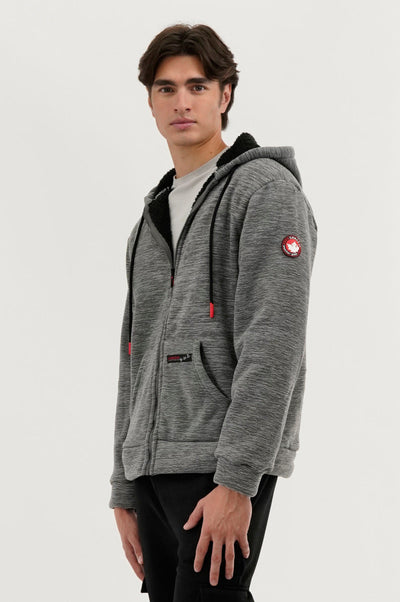 Canada Weather Gear Sherpa Lined Lightweight Jacket - Grey - Mens Lightweight Jackets - Canada Weather Gear