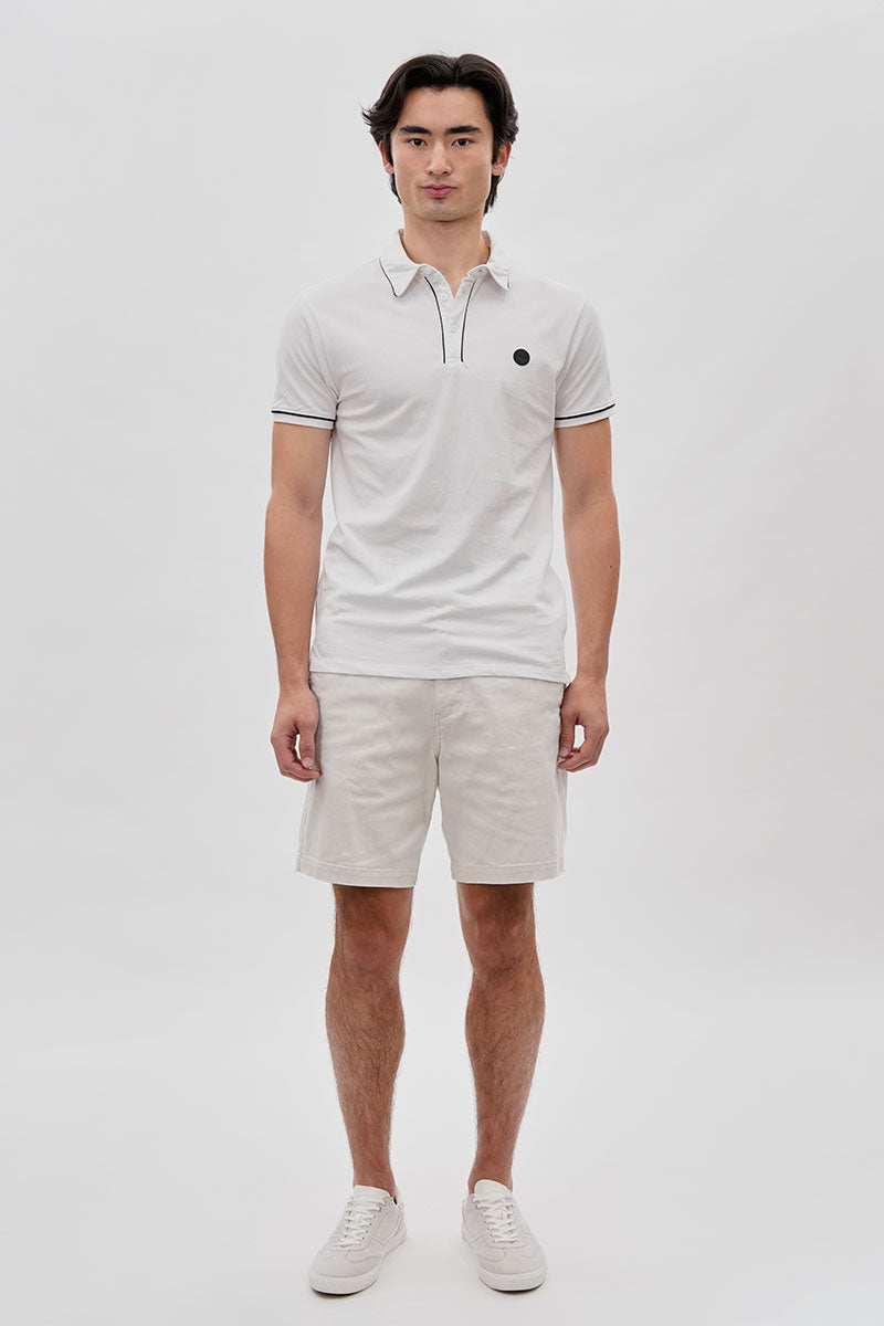 Canada Weather Gear Travel Collection Piping Detail Polo Shirt - White - Mens Polo Shirts - Canada Weather Gear