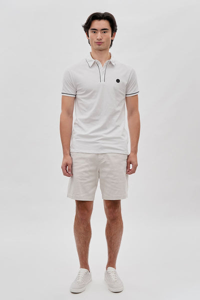 Canada Weather Gear Travel Collection Piping Detail Polo Shirt - White - Mens Polo Shirts - Canada Weather Gear