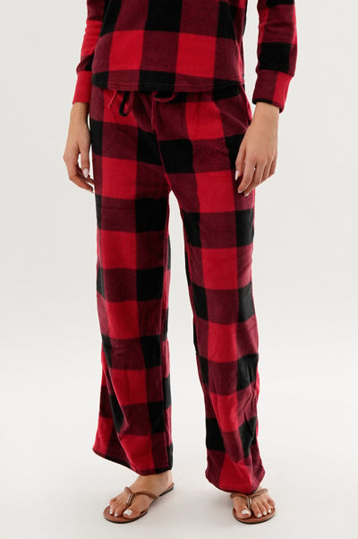 Canada Weather Gear Plaid Wide Leg Pajama Pants - Red - Womens Pajamas - Canada Weather Gear