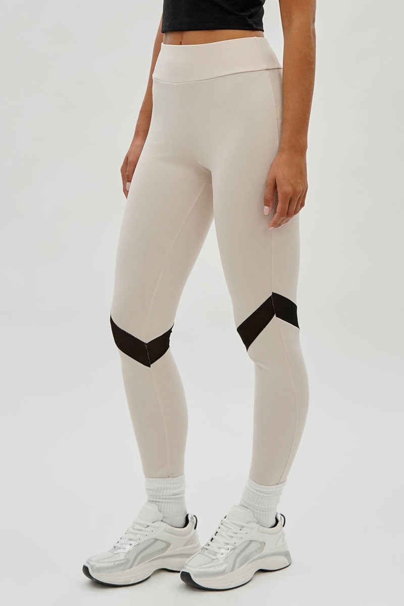 Super Triple Goose Mesh Detail Leggings - Beige - Womens Leggings - Canada Weather Gear