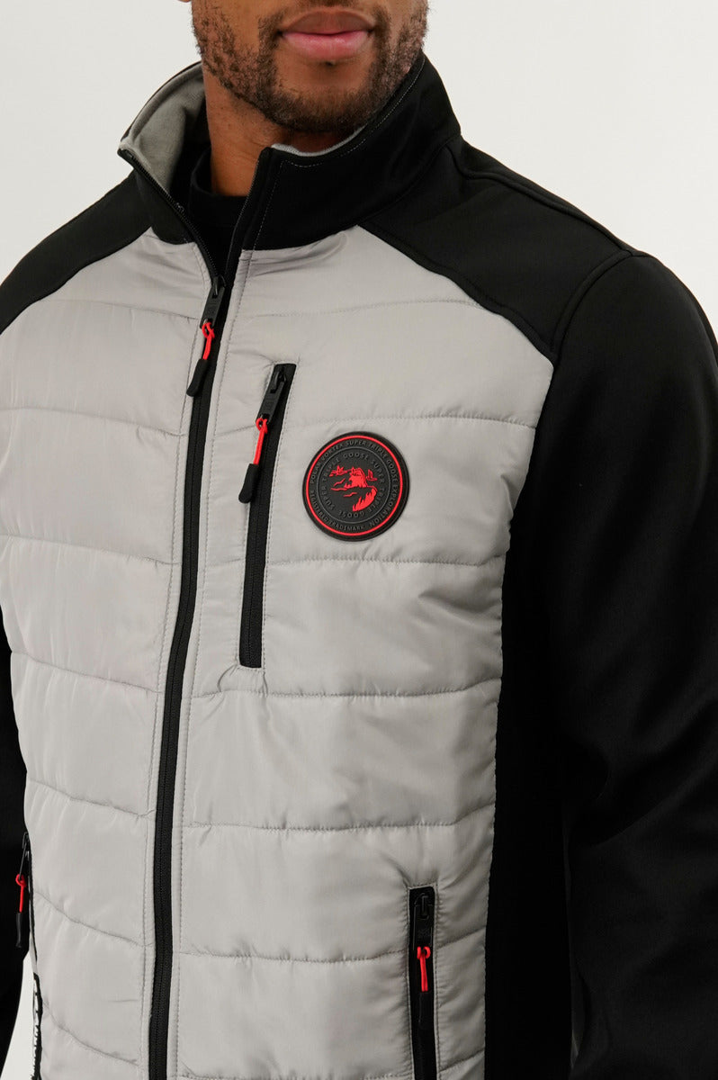 Super Triple Goose Quilted Colour Block Lightweight Jacket - Grey - Mens Lightweight Jackets - Canada Weather Gear