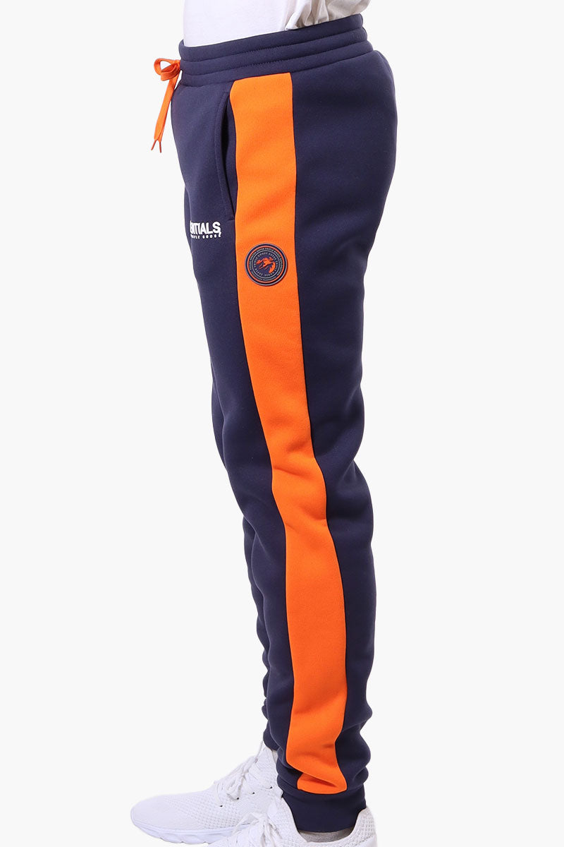 Essentials Super Triple Goose Side Stripe Tie Waist Joggers - Navy - Mens Joggers & Sweatpants - Canada Weather Gear