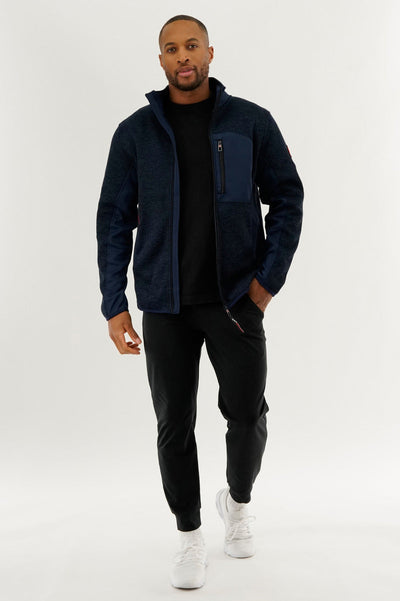 Canada Weather Gear Fleece Lightweight Jacket - Navy - Mens Lightweight Jackets - Canada Weather Gear