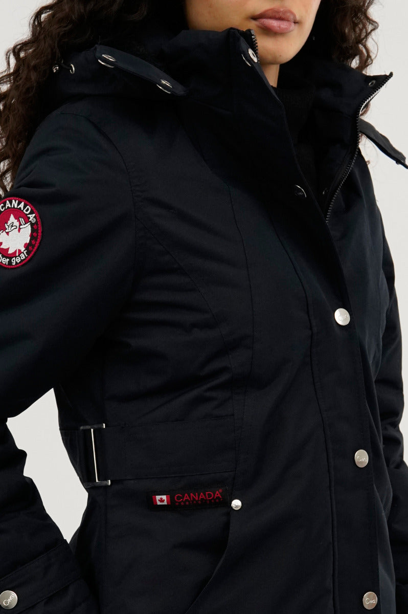 Canada Weather Gear Sherpa Lined Parka Jacket - Navy - Womens Parka Jackets - Canada Weather Gear
