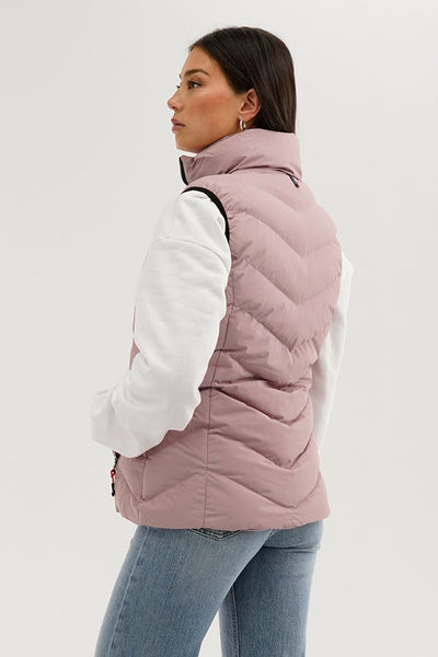 Canada Weather Gear Chevron Bubble Vest - Pink - Womens Vests - Canada Weather Gear