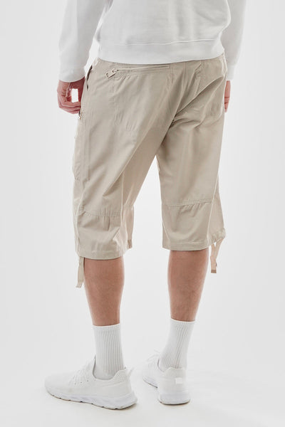 Essentials Super Triple Goose Striped Belted Cargo Shorts - Cream - Mens Shorts & Capris - Canada Weather Gear